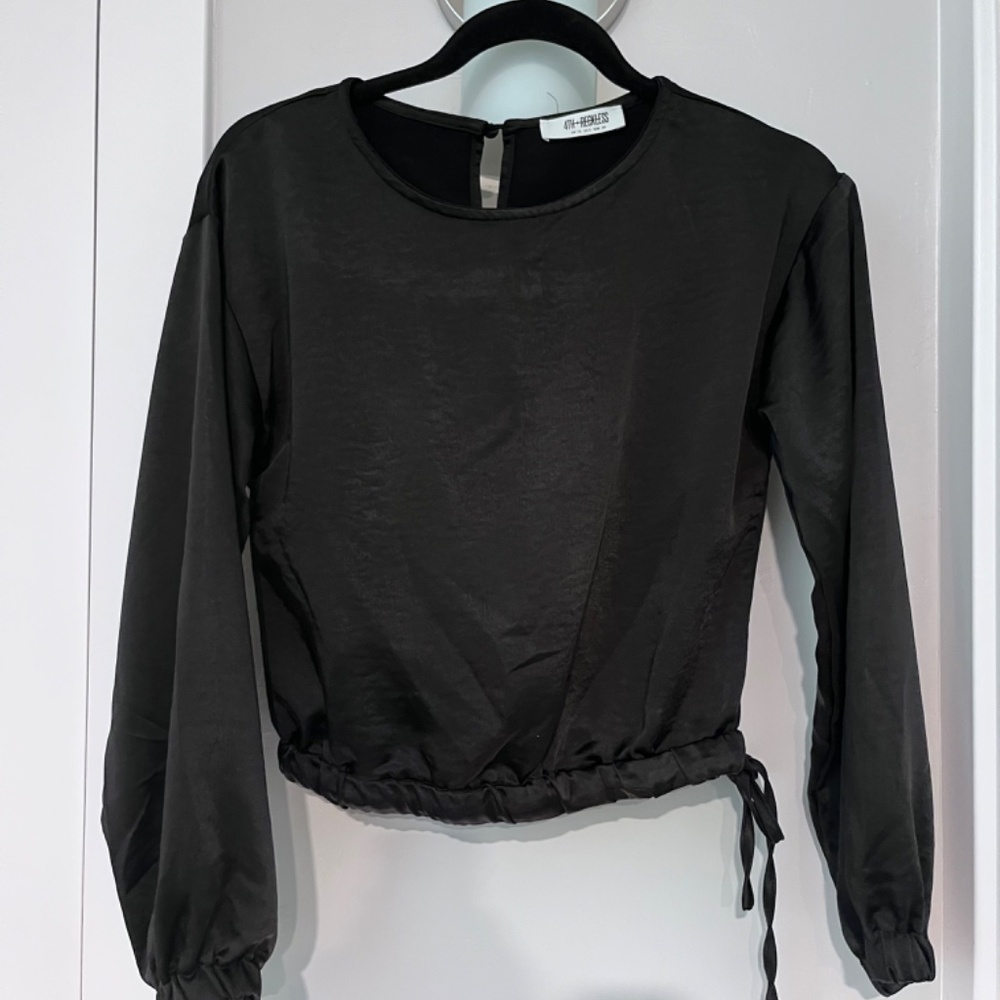 4TH + RECKLESS Long Sleeve Black Blouse Size Small